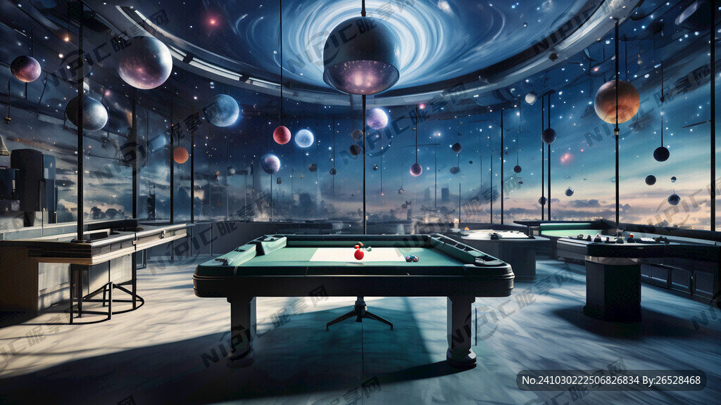 台球室主题星空软膜顶  宇宙 