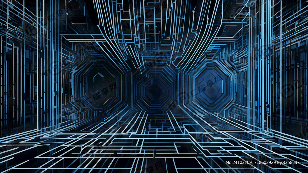 以蓝黑色调为主的富有科技感的图