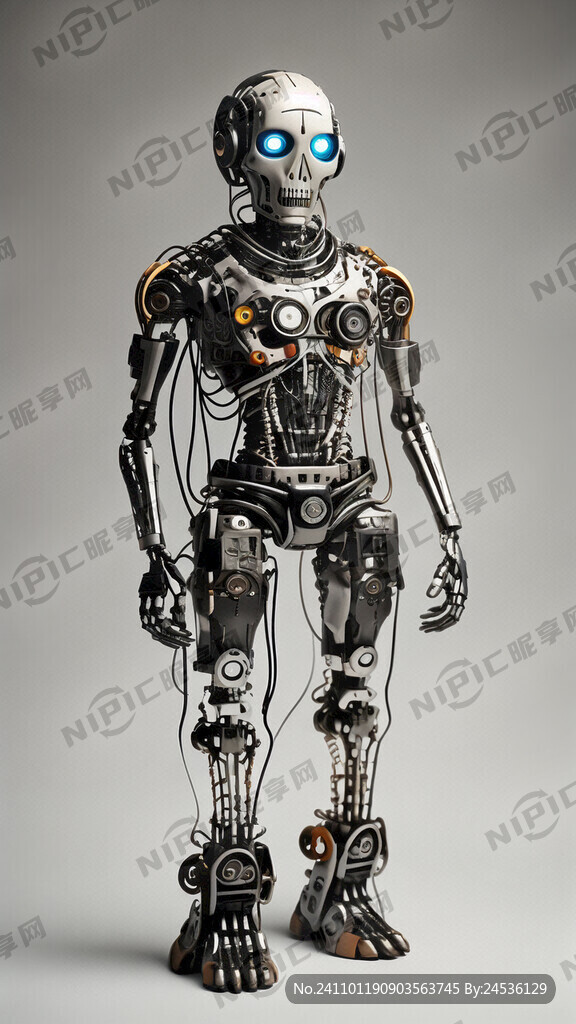 请帮我设计一条用骷颅、机器人芯