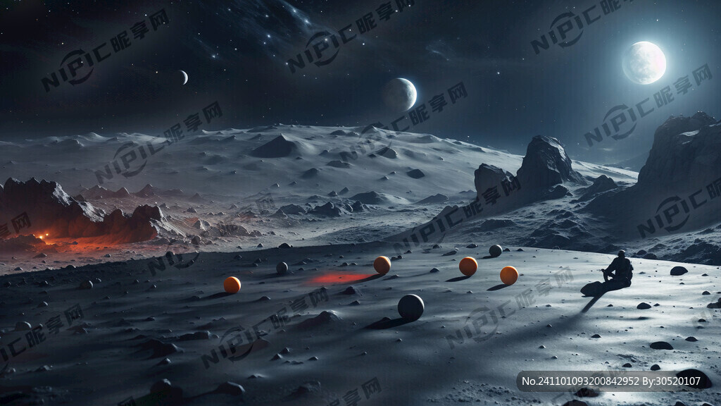 月球 台球 黑8 星环 宇航员