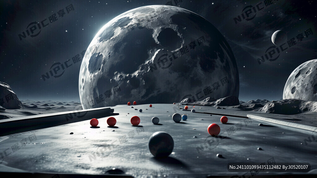 月球 台球 台球桌 黑8 星环