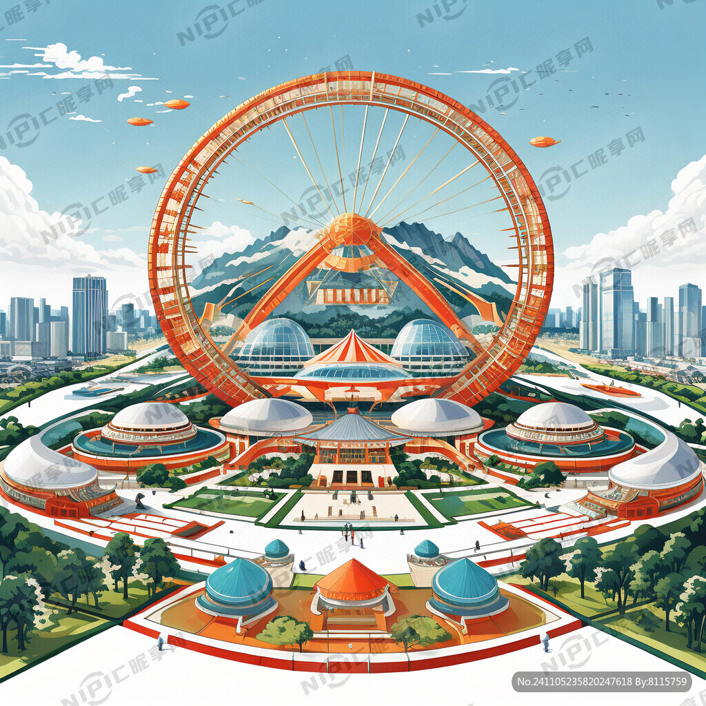 上合之珠国际博览中心 矢量图