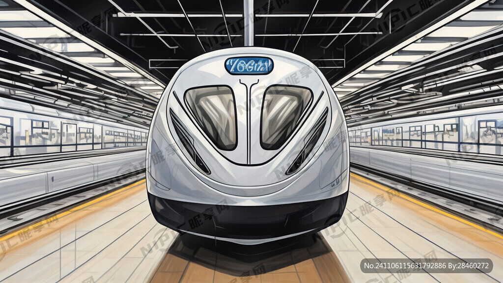 高铁动车头正面手绘 只有车头
