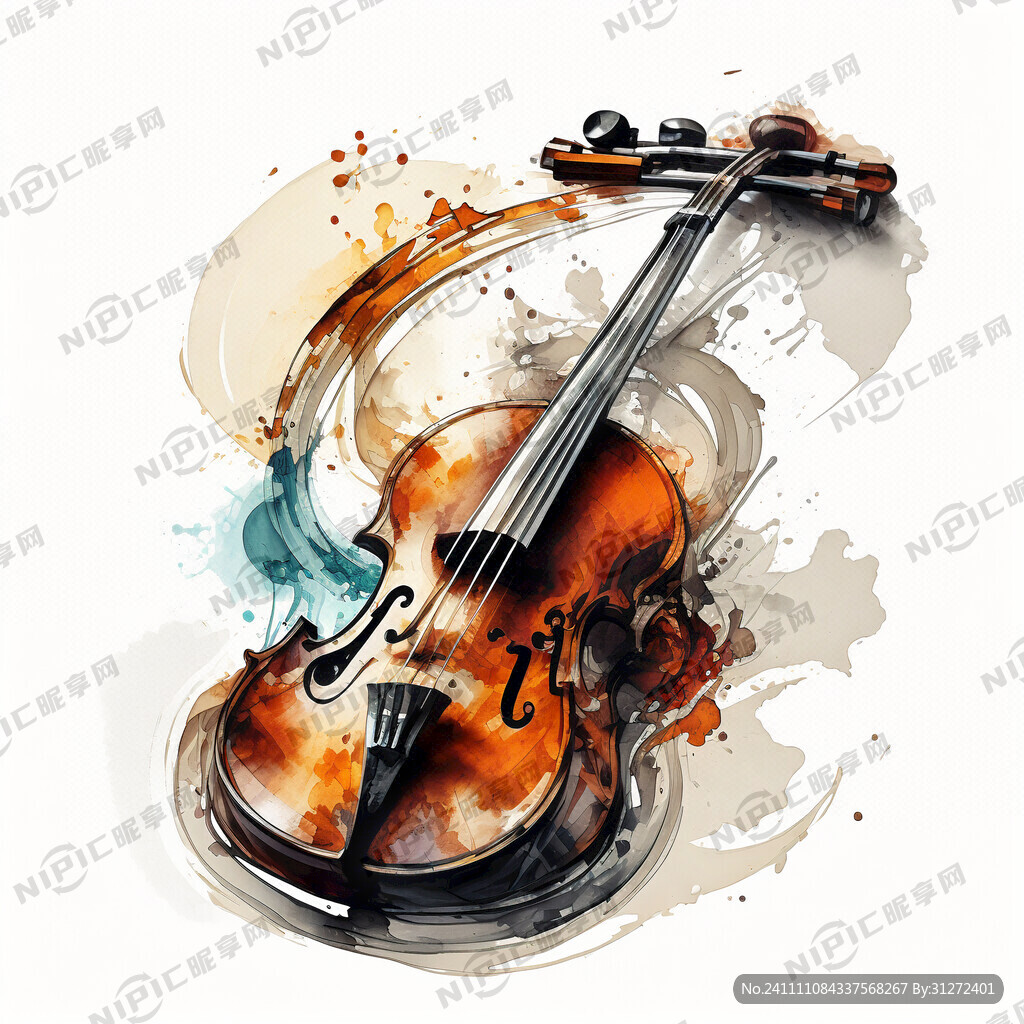 提琴 抽象 简笔