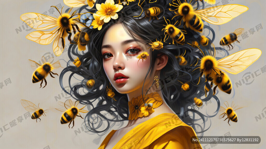 蜜蜂女王 美丽鲜靓 无背景