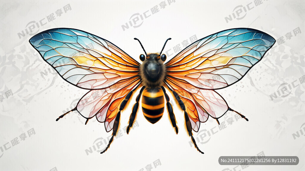 蜜蜂翅膀 半透明 无背景