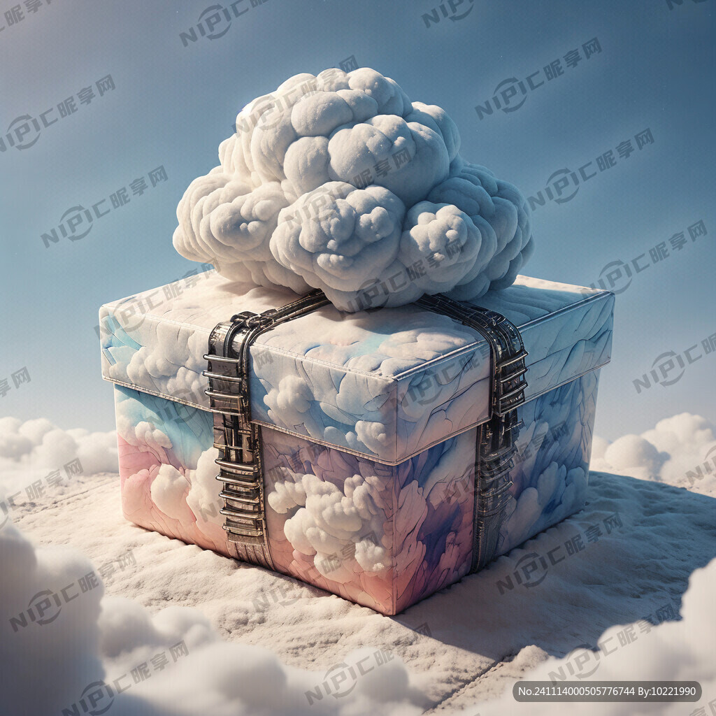 云朵形状的盒子 上面有拉链
