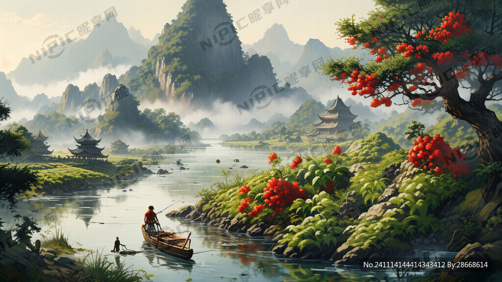 远景大山 近景草地