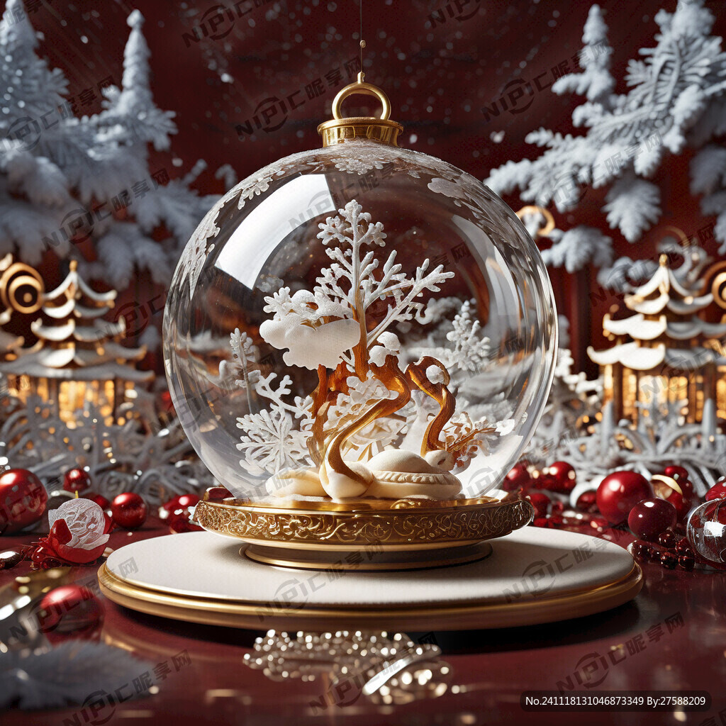 2025年 甜品 雪花 水晶球