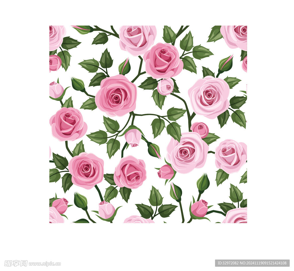 粉色玫瑰花无缝背景