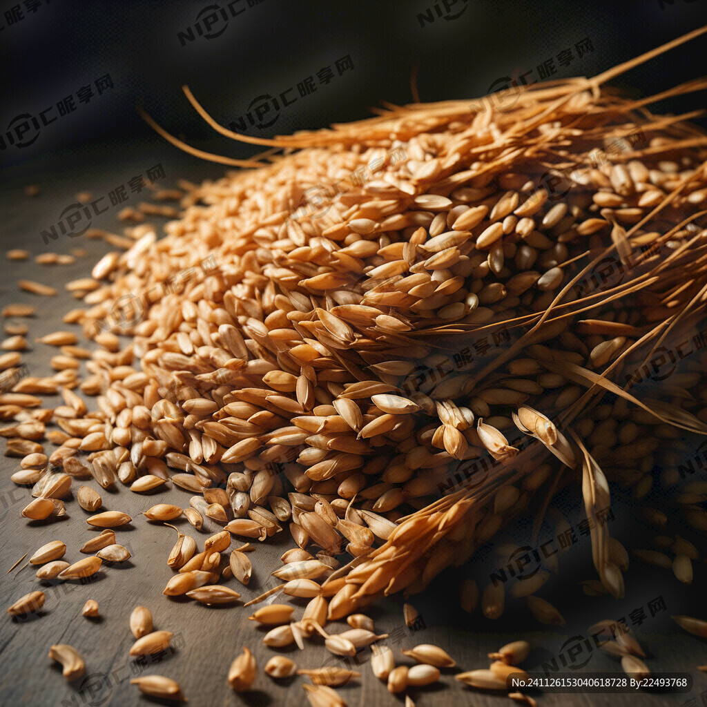 颗粒饱满的稻谷