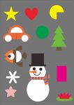 形状  雪人  雪花  小汽车
