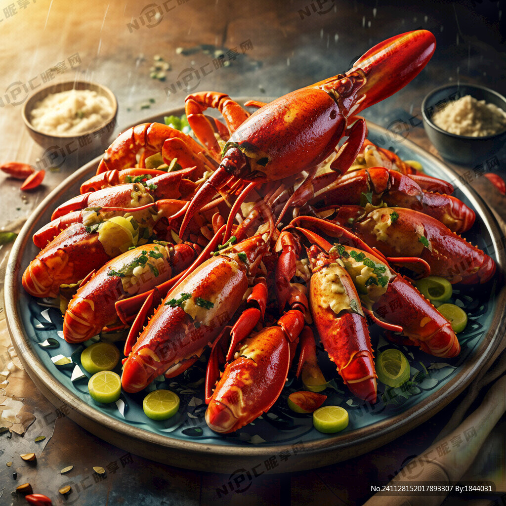 一盘诱人的龙虾