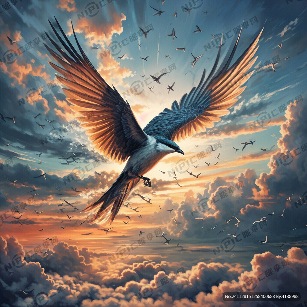 鸟在天空中翱翔