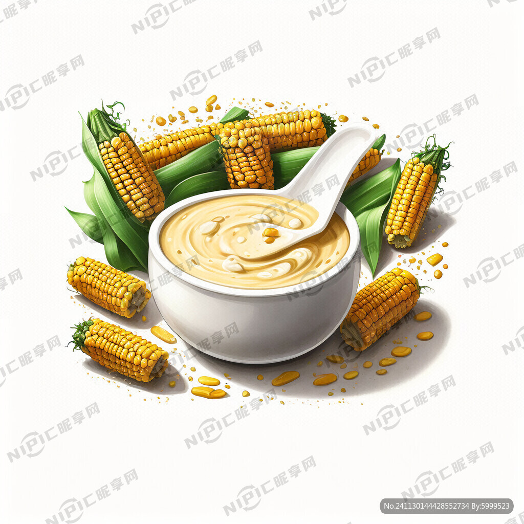 玉米汁 俯视 白色碗