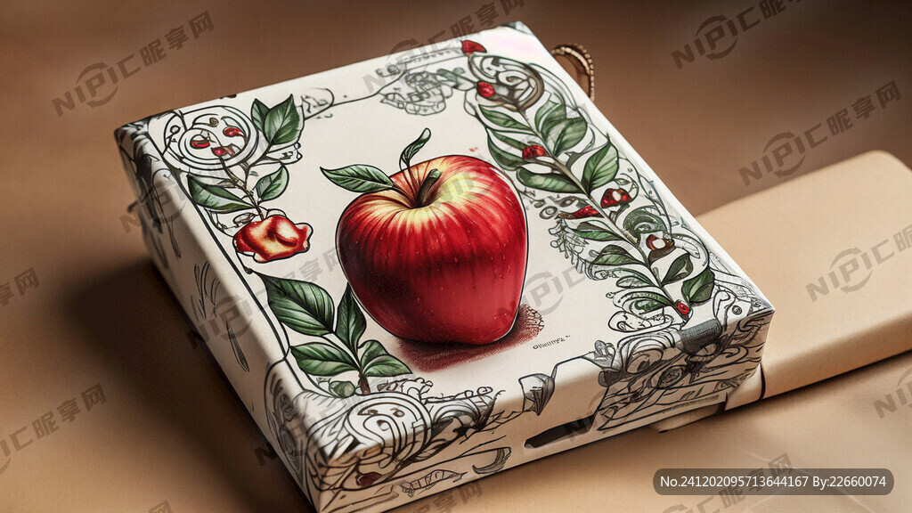 手绘苹果包装