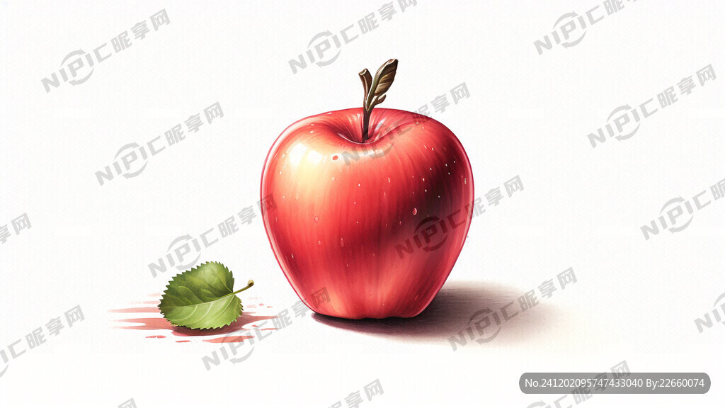 手绘苹果插画