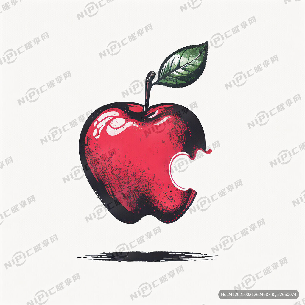 苹果手绘插画