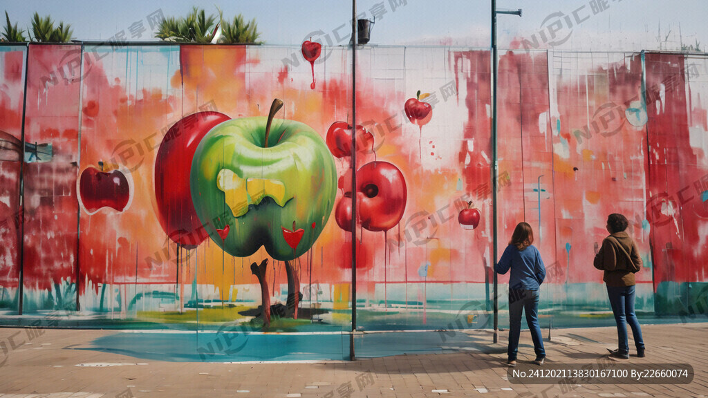 苹果壁画