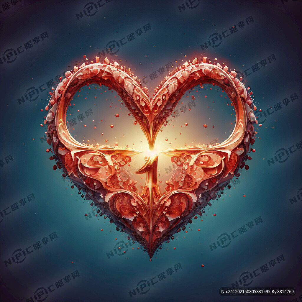 由578数字组成爱心