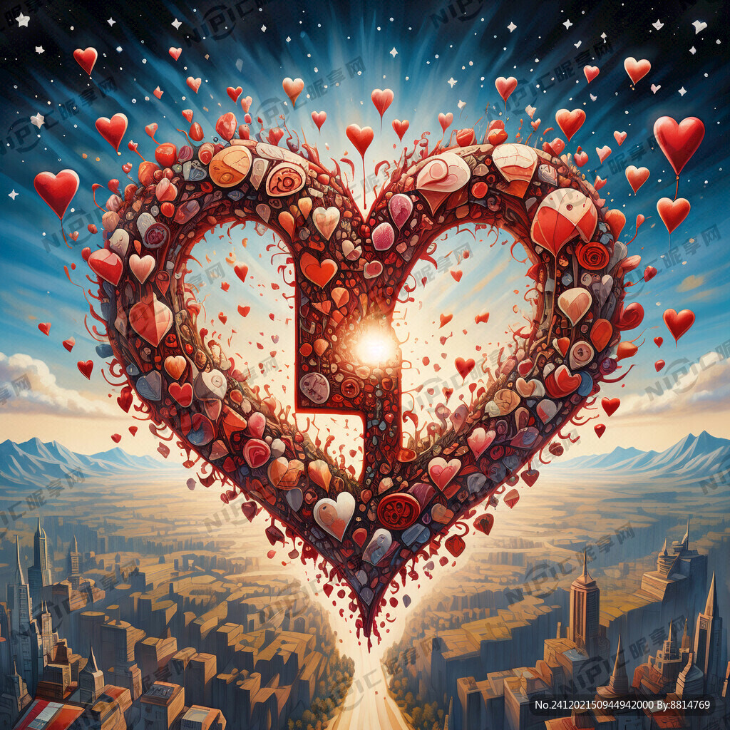 由578数字组成爱心