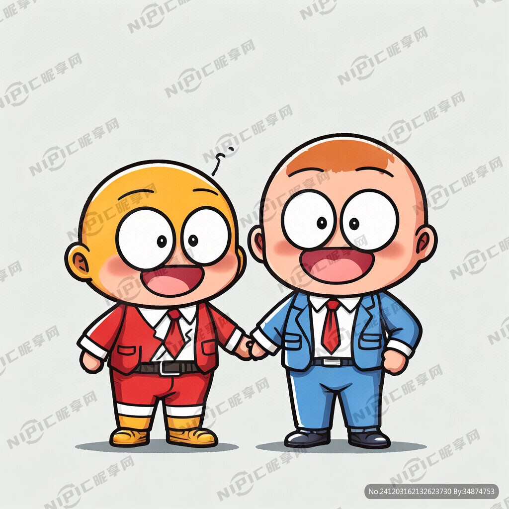 小哆啦和蜡笔小新站在一起