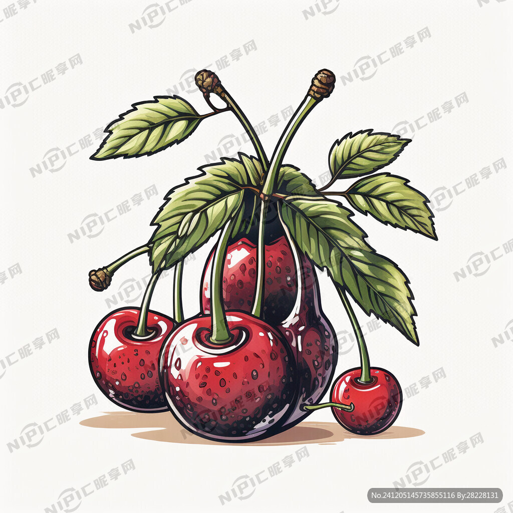 豹纹 樱桃 插画 二次元