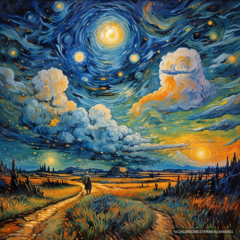 梵高画风的天空