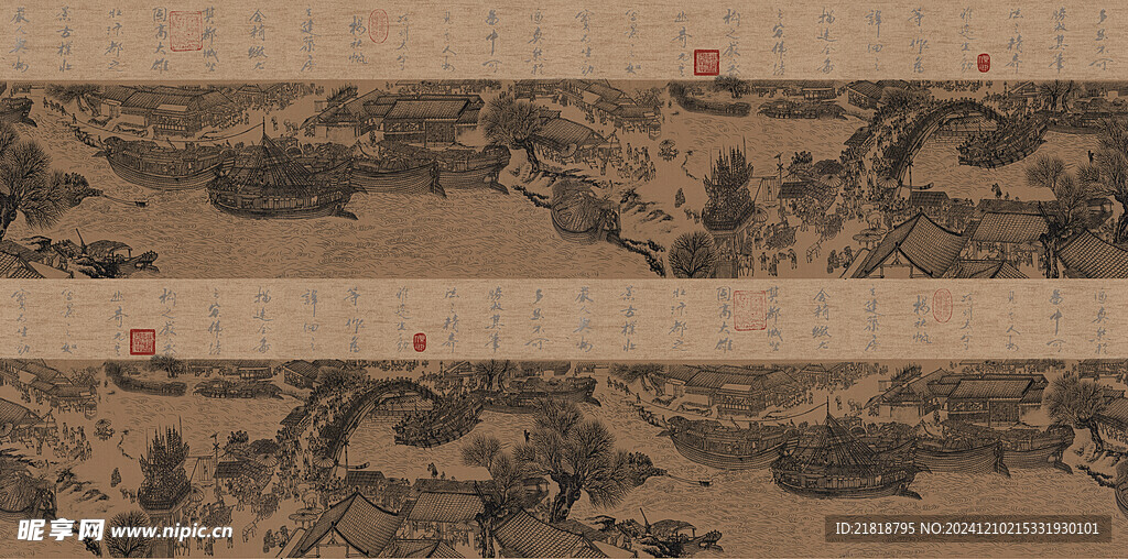 中式清明上河图壁纸样式