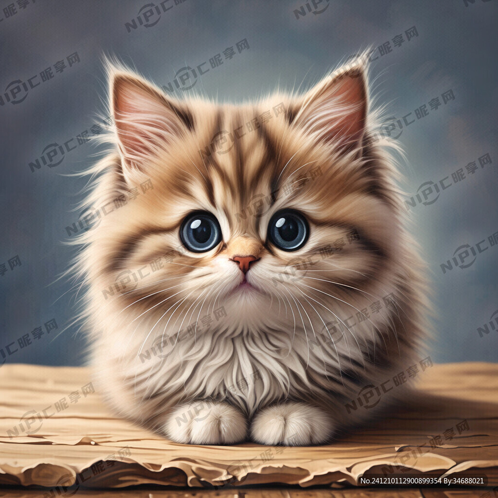 圆型布偶猫手绘猫咪 萌宠猫插画