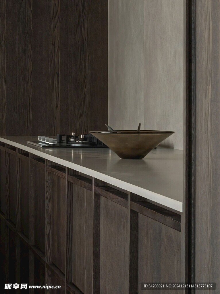 骨骼线胡桃木复古中式风格柜子门