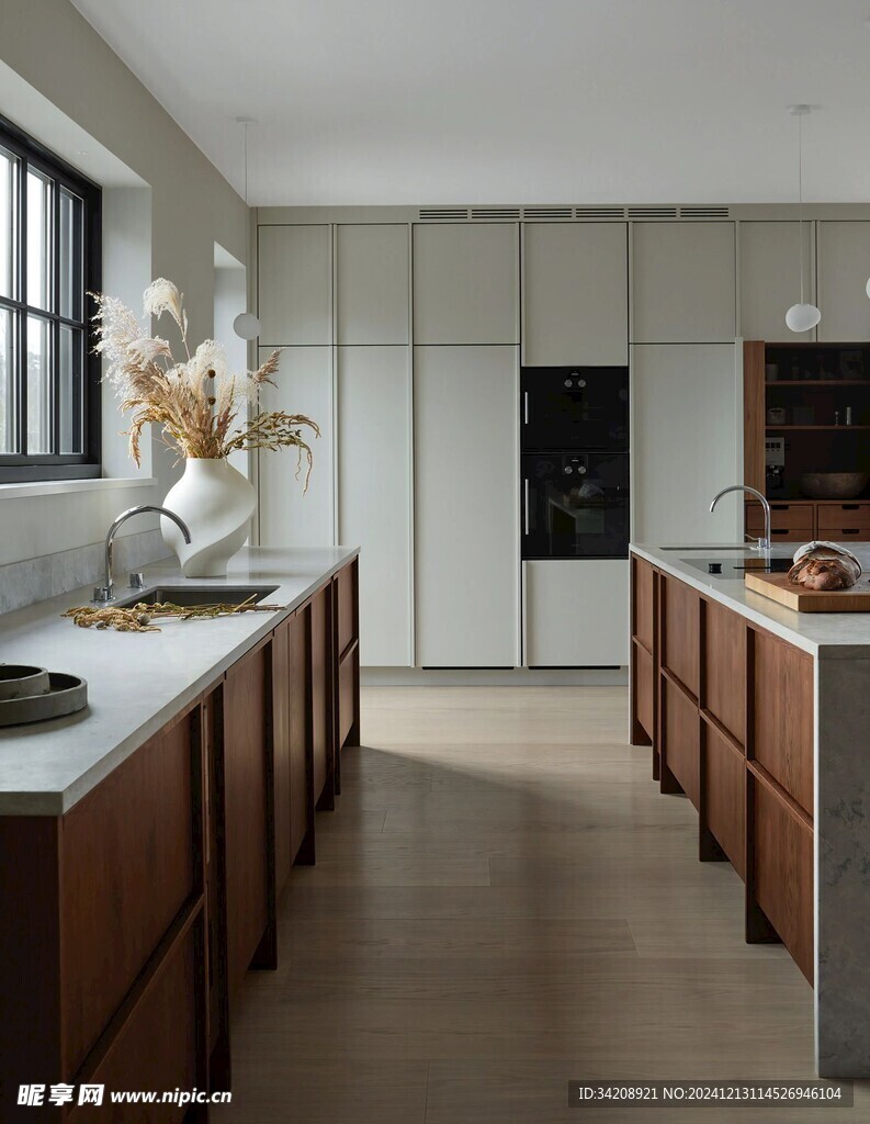 骨骼线胡桃木复古中式风格柜子门