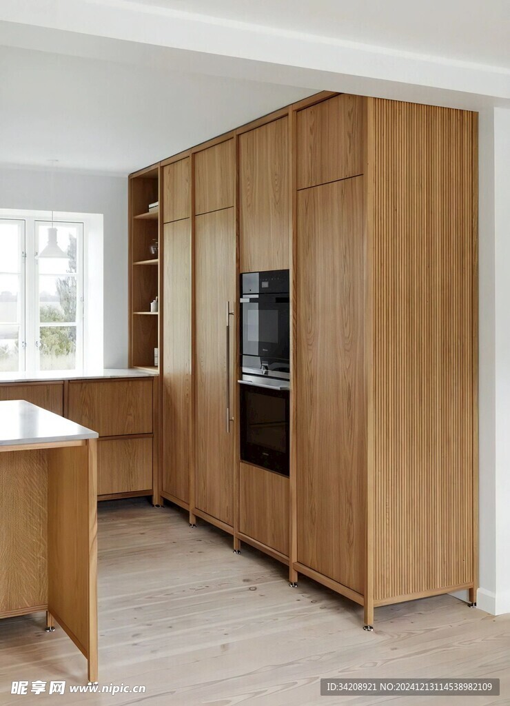 骨骼线胡桃木复古中式风格柜子门