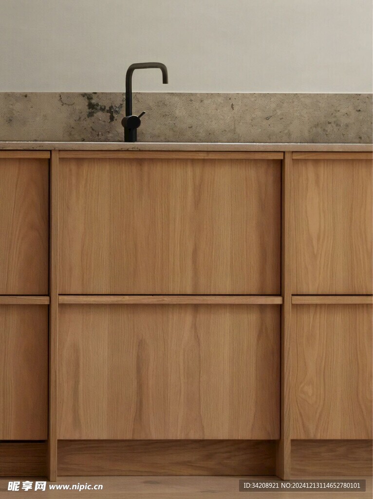 骨骼线胡桃木复古中式风格柜子门