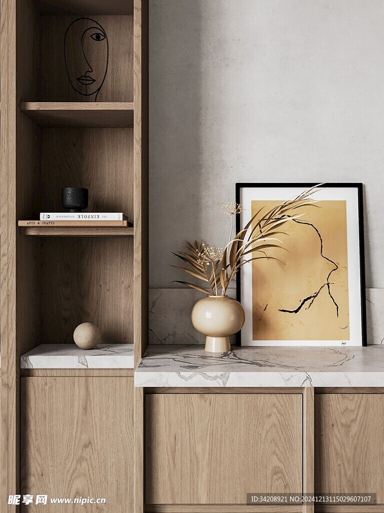 骨骼线胡桃木复古中式风格柜子门