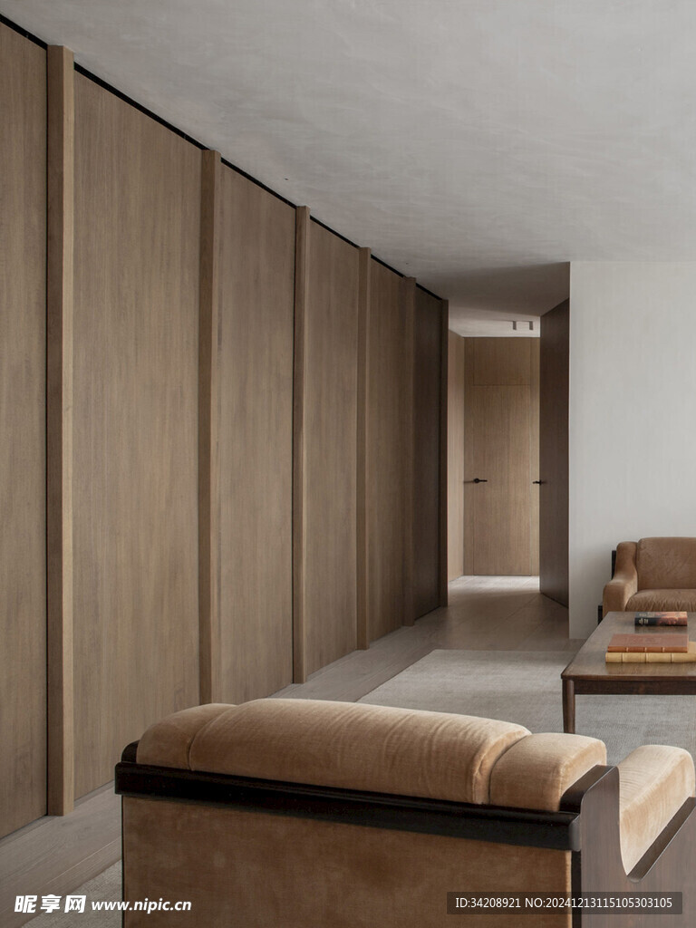 骨骼线胡桃木复古中式风格柜子门