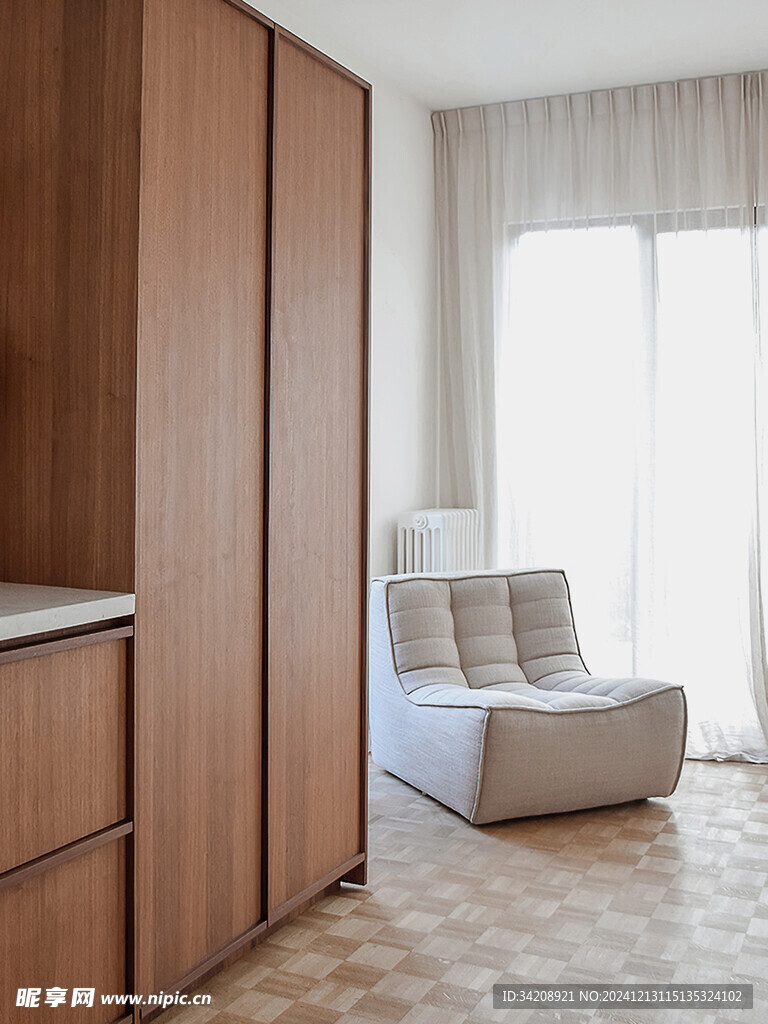 骨骼线胡桃木复古中式风格柜子门