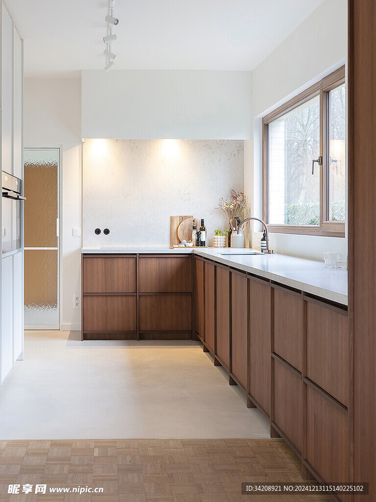 骨骼线胡桃木复古中式风格柜子门