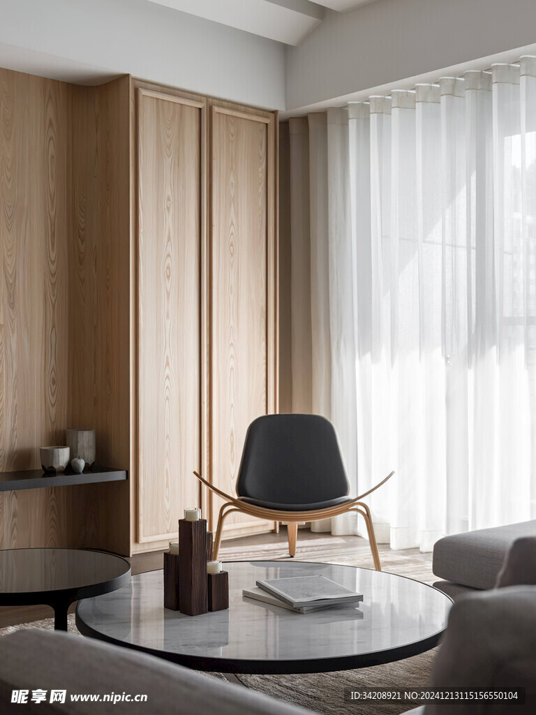 骨骼线胡桃木复古中式风格柜子门