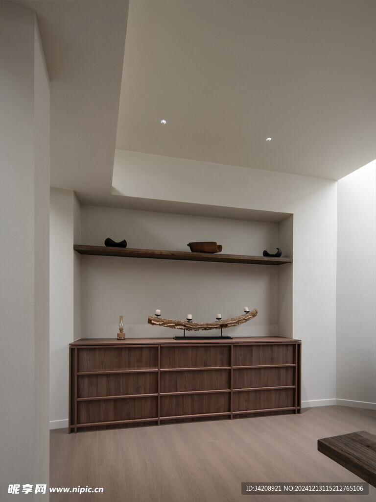 骨骼线胡桃木复古中式风格柜子门