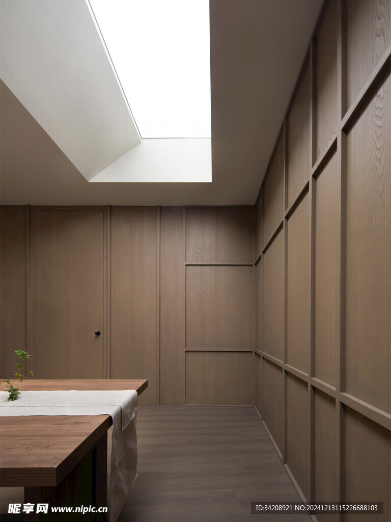 骨骼线胡桃木复古中式风格柜子门