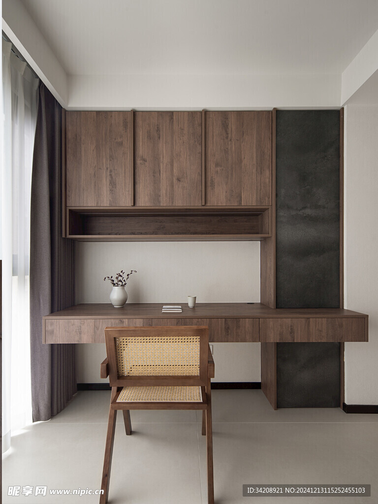 骨骼线胡桃木复古中式风格柜子门