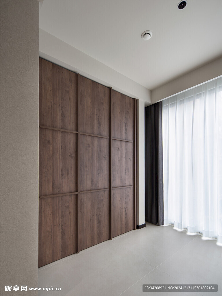 骨骼线胡桃木复古中式风格柜子门