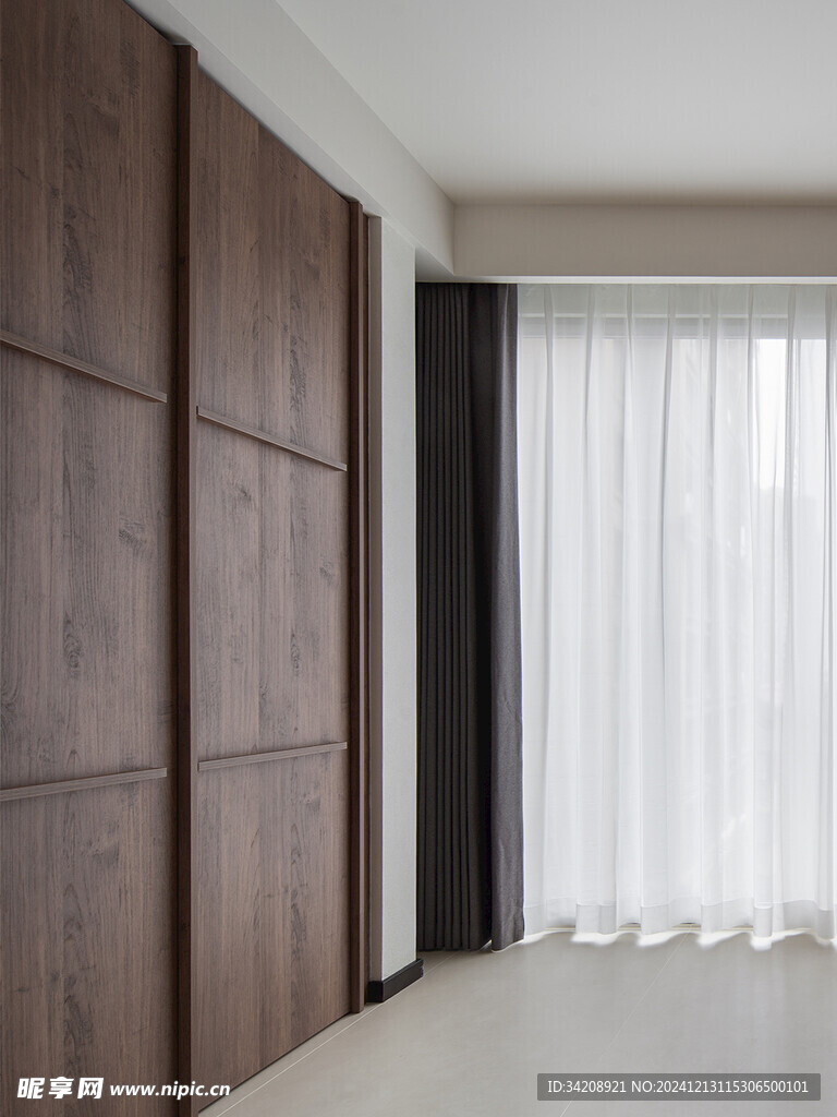 骨骼线胡桃木复古中式风格柜子门