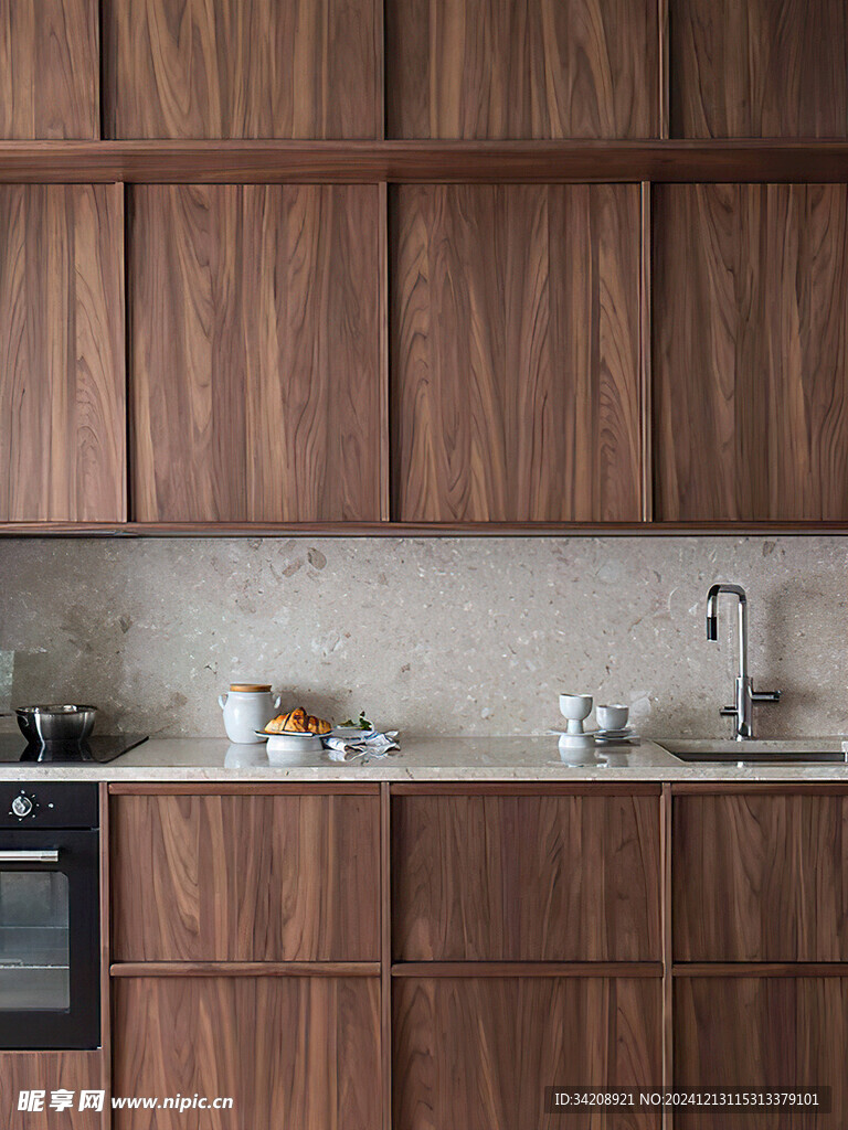 骨骼线胡桃木复古中式风格柜子门