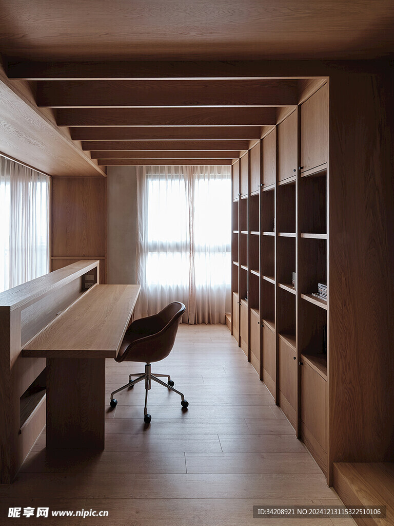 骨骼线胡桃木复古中式风格柜子门