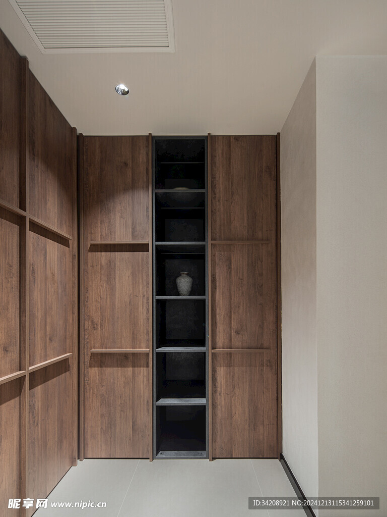 骨骼线胡桃木复古中式风格柜子门