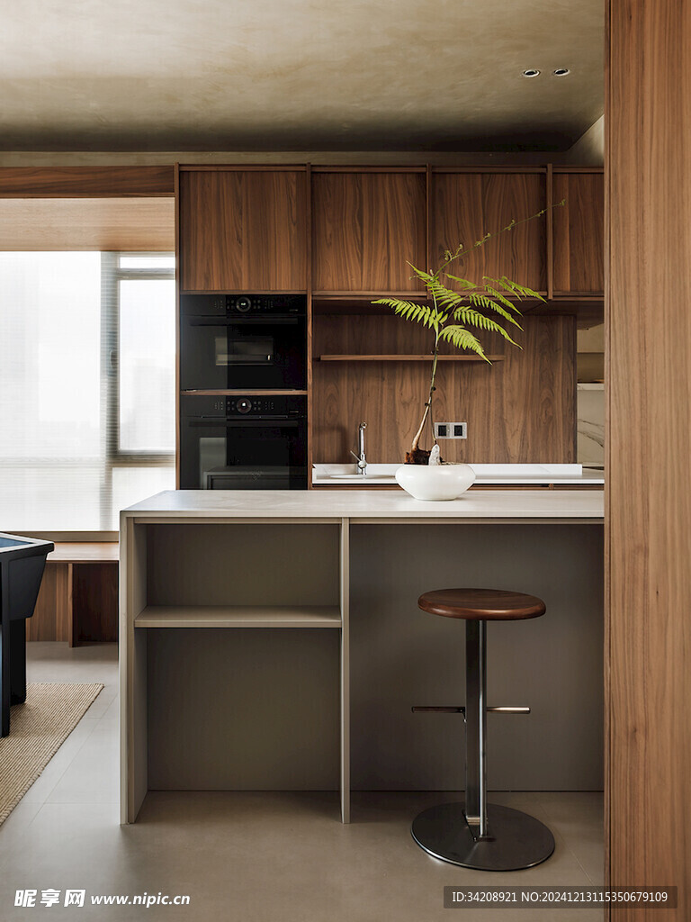 骨骼线胡桃木复古中式风格柜子门