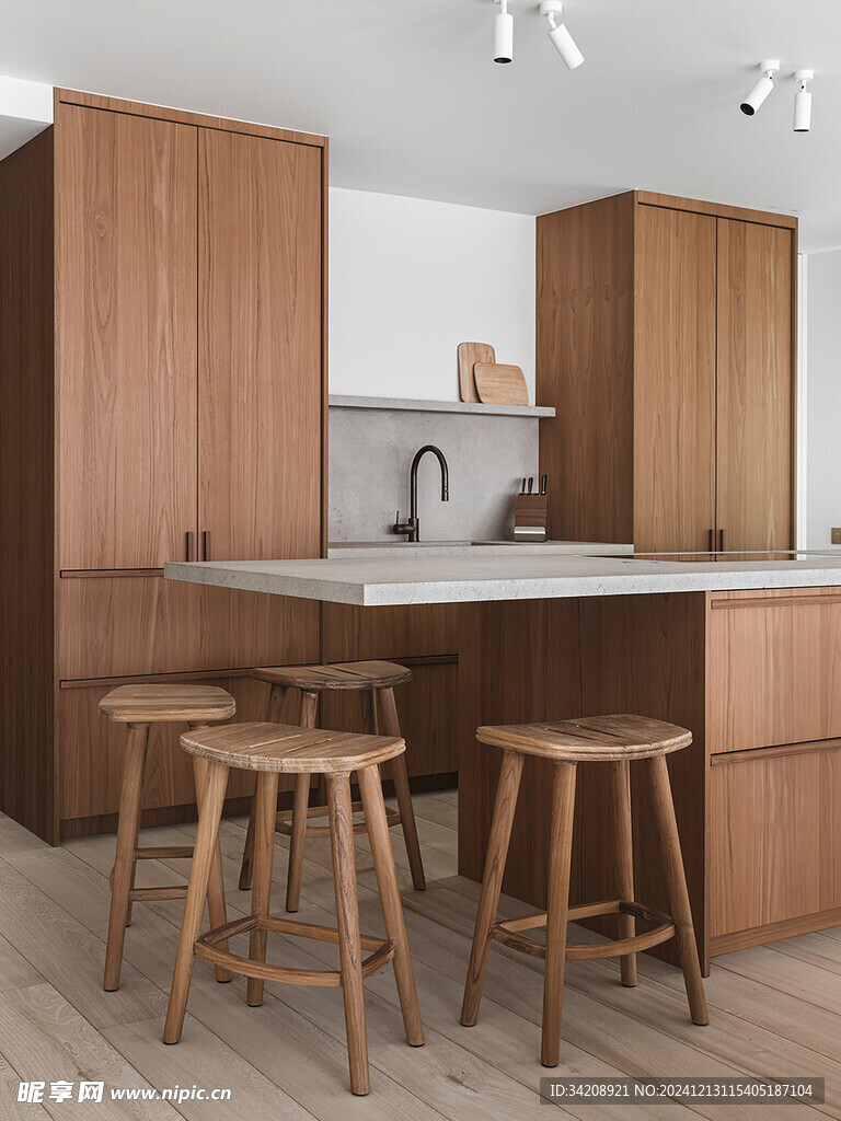 骨骼线胡桃木复古中式风格柜子门