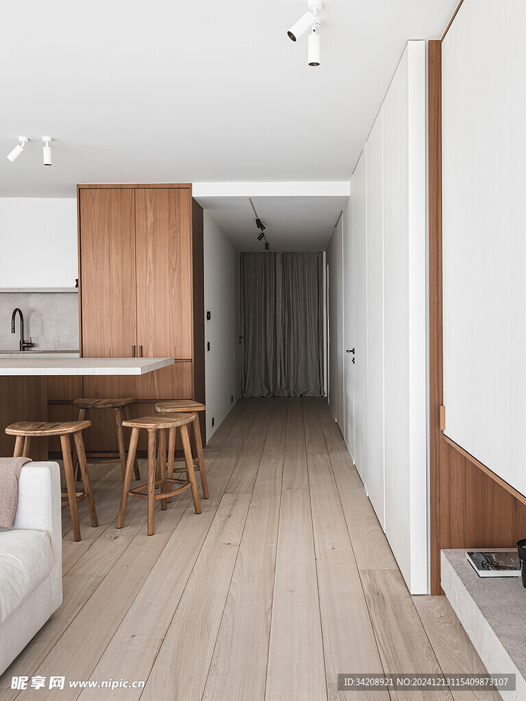 骨骼线胡桃木复古中式风格柜子门